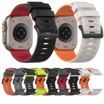 Atmungsaktives Silikon-Uhrenarmband mit Karomuster, passend für Apple Watch 46 mm / 49 mm / 45 mm / 44 mm