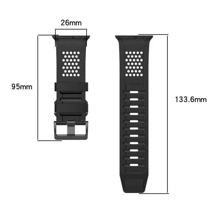 Atmungsaktives Silikon-Uhrenarmband mit Karomuster, passend für Apple Watch 46 mm / 49 mm / 45 mm / 44 mm