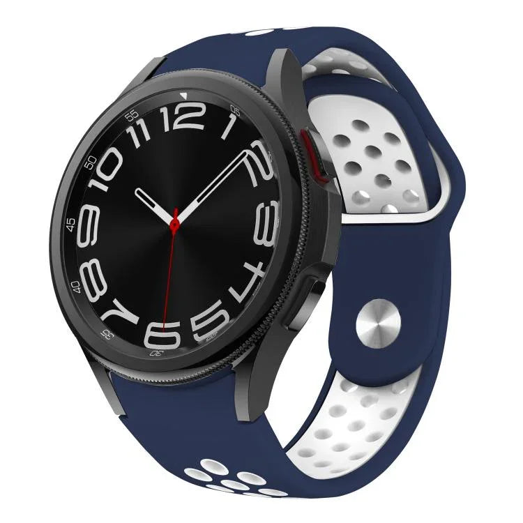 Zweifarbiges Silikon-Uhrenarmband mit umgekehrter Schnalle, für Samsung Galaxy Watch FE / 7 / 6 / 5 / 4