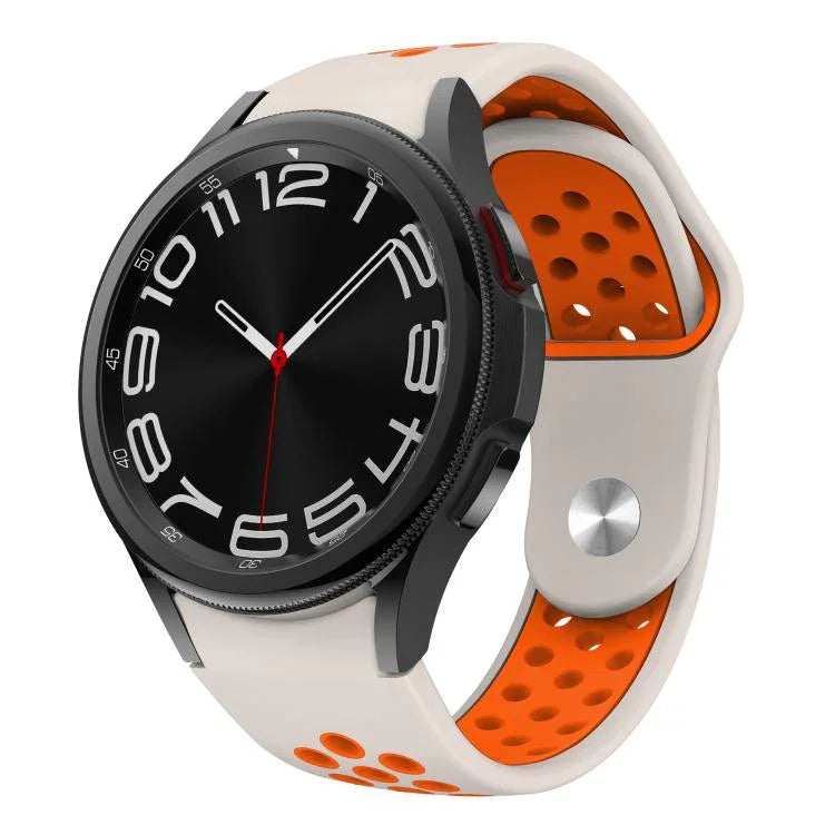 Zweifarbiges Silikon-Uhrenarmband mit umgekehrter Schnalle, für Samsung Galaxy Watch FE / 7 / 6 / 5 / 4