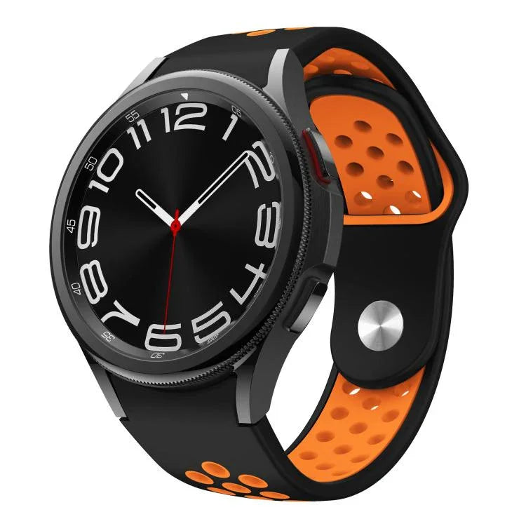Zweifarbiges Silikon-Uhrenarmband mit umgekehrter Schnalle, für Samsung Galaxy Watch FE / 7 / 6 / 5 / 4