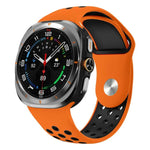 Two Color Round Holes Reverse Buckle Silicone Watch Band, For Samsung Galaxy Watch Ultra 47mm / Ultra 2025