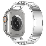 Edelstahl-Uhrenarmband mit H-förmigem Schnellverschluss und Schmetterlingsschließe, passend für Apple Watch 44 mm / 45 mm / 46 mm / 49 mm und 42 mm / 41 mm / 40 mm / 38 mm