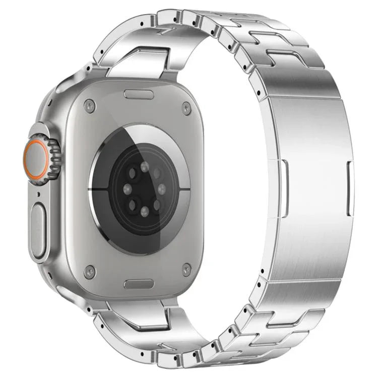 Edelstahl-Uhrenarmband mit H-förmigem Schnellverschluss und Schmetterlingsschließe, passend für Apple Watch 44 mm / 45 mm / 46 mm / 49 mm und 42 mm / 41 mm / 40 mm / 38 mm