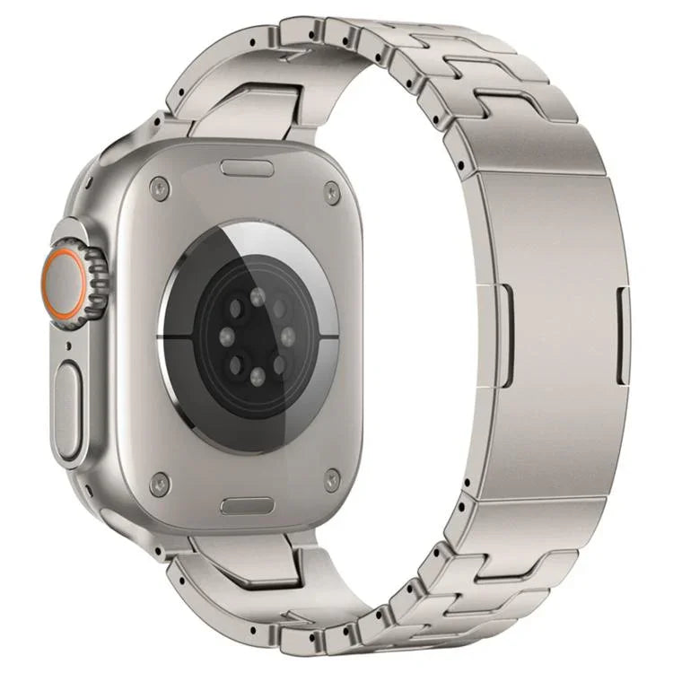 Edelstahl-Uhrenarmband mit H-förmigem Schnellverschluss und Schmetterlingsschließe, passend für Apple Watch 44 mm / 45 mm / 46 mm / 49 mm und 42 mm / 41 mm / 40 mm / 38 mm