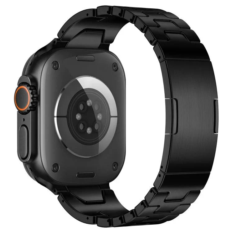 Edelstahl-Uhrenarmband mit H-förmigem Schnellverschluss und Schmetterlingsschließe, passend für Apple Watch 44 mm / 45 mm / 46 mm / 49 mm und 42 mm / 41 mm / 40 mm / 38 mm