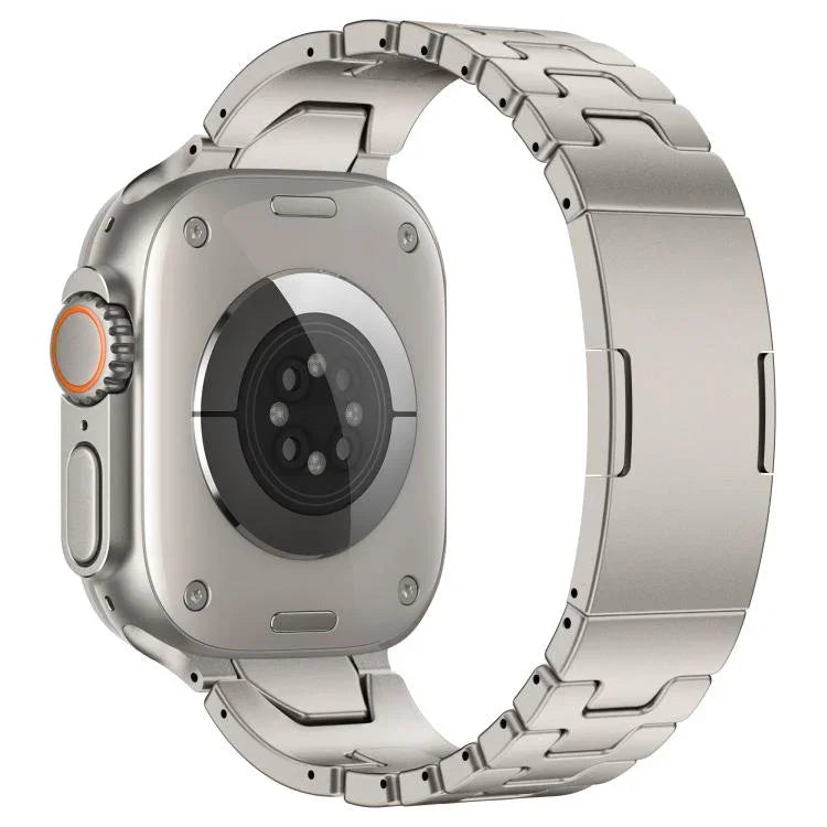 Edelstahl-Uhrenarmband mit H-förmigem Schnellverschluss und Schmetterlingsschließe, passend für Apple Watch 44 mm / 45 mm / 46 mm / 49 mm und 42 mm / 41 mm / 40 mm / 38 mm