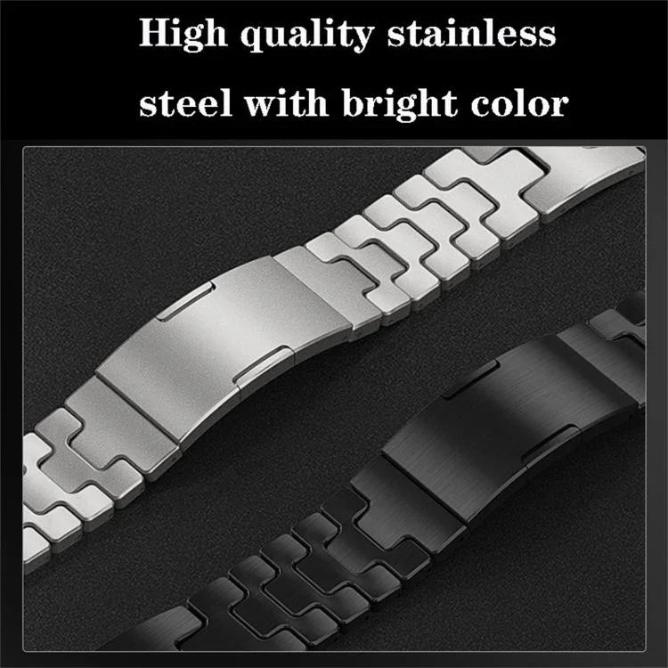 Edelstahl-Uhrenarmband mit H-förmigem Schnellverschluss und Schmetterlingsschließe, passend für Apple Watch 44 mm / 45 mm / 46 mm / 49 mm und 42 mm / 41 mm / 40 mm / 38 mm