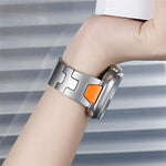 Edelstahl-Uhrenarmband mit H-förmigem Schnellverschluss und Schmetterlingsschließe, passend für Apple Watch 44 mm / 45 mm / 46 mm / 49 mm und 42 mm / 41 mm / 40 mm / 38 mm