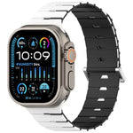 Magnetisches Silikonarmband im Melodica-Stil, zweifarbig, für Apple Watch 46 mm / 49 mm / 45 mm / 44 mm, für Apple Watch 42 mm / 41 mm / 40 mm / 38 mm