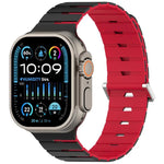 Magnetisches Silikonarmband im Melodica-Stil, zweifarbig, für Apple Watch 46 mm / 49 mm / 45 mm / 44 mm, für Apple Watch 42 mm / 41 mm / 40 mm / 38 mm