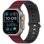 Magnetisches Silikonarmband im Melodica-Stil, zweifarbig, für Apple Watch 46 mm / 49 mm / 45 mm / 44 mm, für Apple Watch 42 mm / 41 mm / 40 mm / 38 mm
