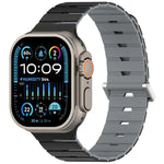 Magnetisches Silikonarmband im Melodica-Stil, zweifarbig, für Apple Watch 46 mm / 49 mm / 45 mm / 44 mm, für Apple Watch 42 mm / 41 mm / 40 mm / 38 mm