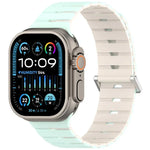 Magnetisches Silikonarmband im Melodica-Stil, zweifarbig, für Apple Watch 46 mm / 49 mm / 45 mm / 44 mm, für Apple Watch 42 mm / 41 mm / 40 mm / 38 mm