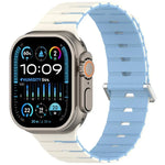Magnetisches Silikonarmband im Melodica-Stil, zweifarbig, für Apple Watch 46 mm / 49 mm / 45 mm / 44 mm, für Apple Watch 42 mm / 41 mm / 40 mm / 38 mm