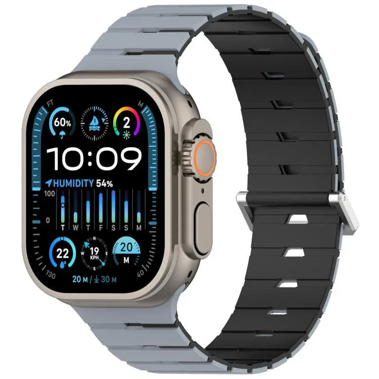 Magnetisches Silikonarmband im Melodica-Stil, zweifarbig, für Apple Watch 46 mm / 49 mm / 45 mm / 44 mm, für Apple Watch 42 mm / 41 mm / 40 mm / 38 mm