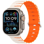 Magnetisches Silikonarmband im Melodica-Stil, zweifarbig, für Apple Watch 46 mm / 49 mm / 45 mm / 44 mm, für Apple Watch 42 mm / 41 mm / 40 mm / 38 mm