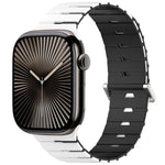 Magnetisches Silikonarmband im Melodica-Stil, zweifarbig, für Apple Watch 46 mm / 49 mm / 45 mm / 44 mm, für Apple Watch 42 mm / 41 mm / 40 mm / 38 mm