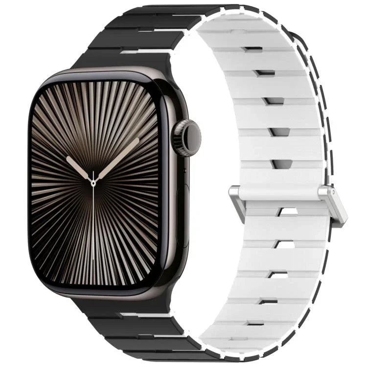 Magnetisches Silikonarmband im Melodica-Stil, zweifarbig, für Apple Watch 46 mm / 49 mm / 45 mm / 44 mm, für Apple Watch 42 mm / 41 mm / 40 mm / 38 mm