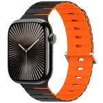 Magnetisches Silikonarmband im Melodica-Stil, zweifarbig, für Apple Watch 46 mm / 49 mm / 45 mm / 44 mm, für Apple Watch 42 mm / 41 mm / 40 mm / 38 mm