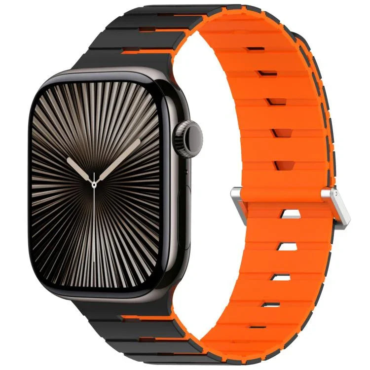 Magnetisches Silikonarmband im Melodica-Stil, zweifarbig, für Apple Watch 46 mm / 49 mm / 45 mm / 44 mm, für Apple Watch 42 mm / 41 mm / 40 mm / 38 mm