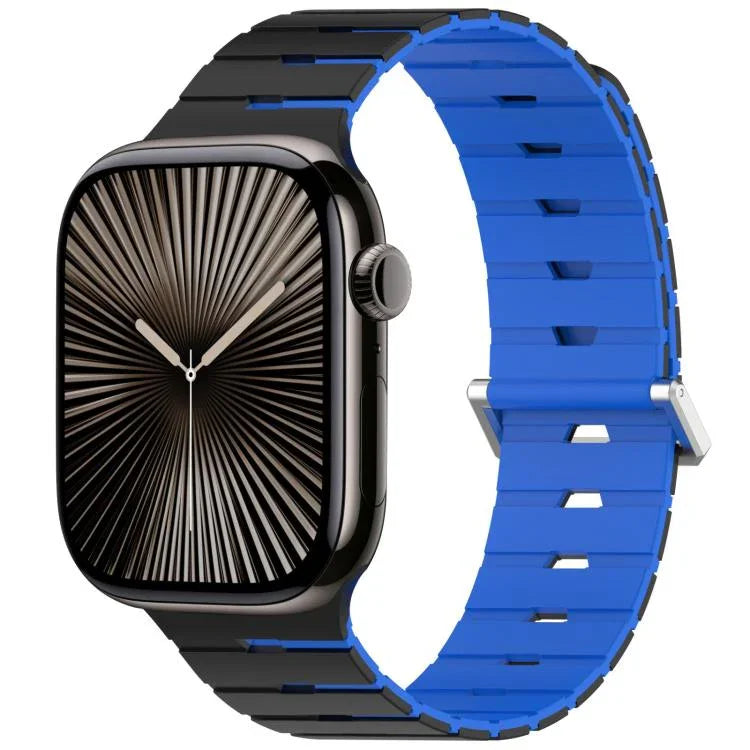 Magnetisches Silikonarmband im Melodica-Stil, zweifarbig, für Apple Watch 46 mm / 49 mm / 45 mm / 44 mm, für Apple Watch 42 mm / 41 mm / 40 mm / 38 mm
