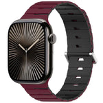 Magnetisches Silikonarmband im Melodica-Stil, zweifarbig, für Apple Watch 46 mm / 49 mm / 45 mm / 44 mm, für Apple Watch 42 mm / 41 mm / 40 mm / 38 mm