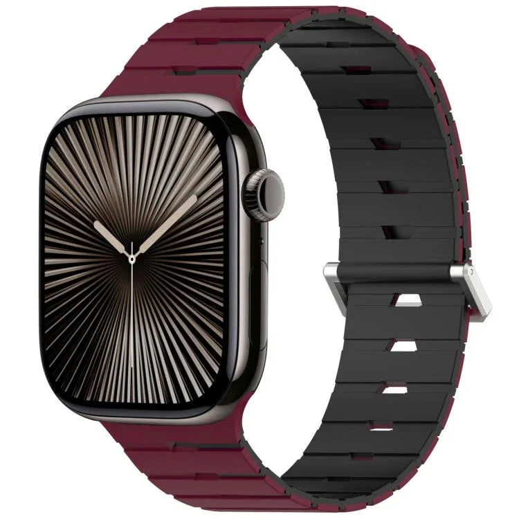 Magnetisches Silikonarmband im Melodica-Stil, zweifarbig, für Apple Watch 46 mm / 49 mm / 45 mm / 44 mm, für Apple Watch 42 mm / 41 mm / 40 mm / 38 mm