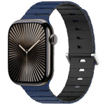Magnetisches Silikonarmband im Melodica-Stil, zweifarbig, für Apple Watch 46 mm / 49 mm / 45 mm / 44 mm, für Apple Watch 42 mm / 41 mm / 40 mm / 38 mm