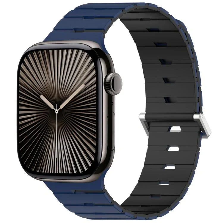 Magnetisches Silikonarmband im Melodica-Stil, zweifarbig, für Apple Watch 46 mm / 49 mm / 45 mm / 44 mm, für Apple Watch 42 mm / 41 mm / 40 mm / 38 mm