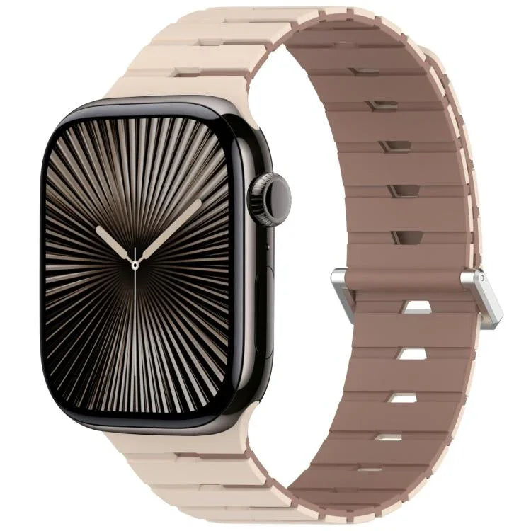 Magnetisches Silikonarmband im Melodica-Stil, zweifarbig, für Apple Watch 46 mm / 49 mm / 45 mm / 44 mm, für Apple Watch 42 mm / 41 mm / 40 mm / 38 mm