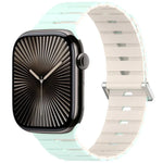 Magnetisches Silikonarmband im Melodica-Stil, zweifarbig, für Apple Watch 46 mm / 49 mm / 45 mm / 44 mm, für Apple Watch 42 mm / 41 mm / 40 mm / 38 mm