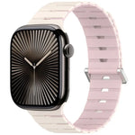 Magnetisches Silikonarmband im Melodica-Stil, zweifarbig, für Apple Watch 46 mm / 49 mm / 45 mm / 44 mm, für Apple Watch 42 mm / 41 mm / 40 mm / 38 mm