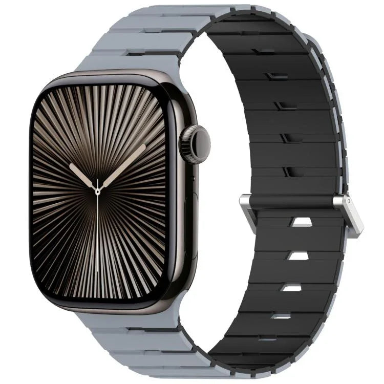 Magnetisches Silikonarmband im Melodica-Stil, zweifarbig, für Apple Watch 46 mm / 49 mm / 45 mm / 44 mm, für Apple Watch 42 mm / 41 mm / 40 mm / 38 mm
