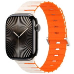 Magnetisches Silikonarmband im Melodica-Stil, zweifarbig, für Apple Watch 46 mm / 49 mm / 45 mm / 44 mm, für Apple Watch 42 mm / 41 mm / 40 mm / 38 mm