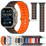 Magnetisches Silikonarmband im Melodica-Stil, zweifarbig, für Apple Watch 46 mm / 49 mm / 45 mm / 44 mm, für Apple Watch 42 mm / 41 mm / 40 mm / 38 mm