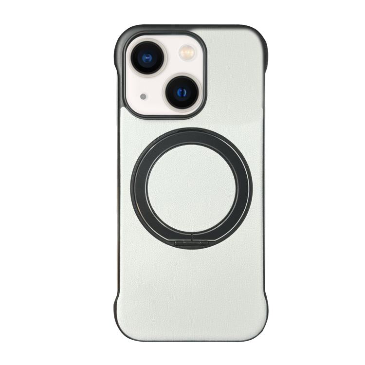 Frameless Leather-Skin PC MagSafe Holder Phone Case, For iPhone 14 Plus, For iPhone 14, For iPhone 14 Pro, For iPhone 14 Pro Max, For iPhone 13 Pro Max, For iPhone 13 Pro