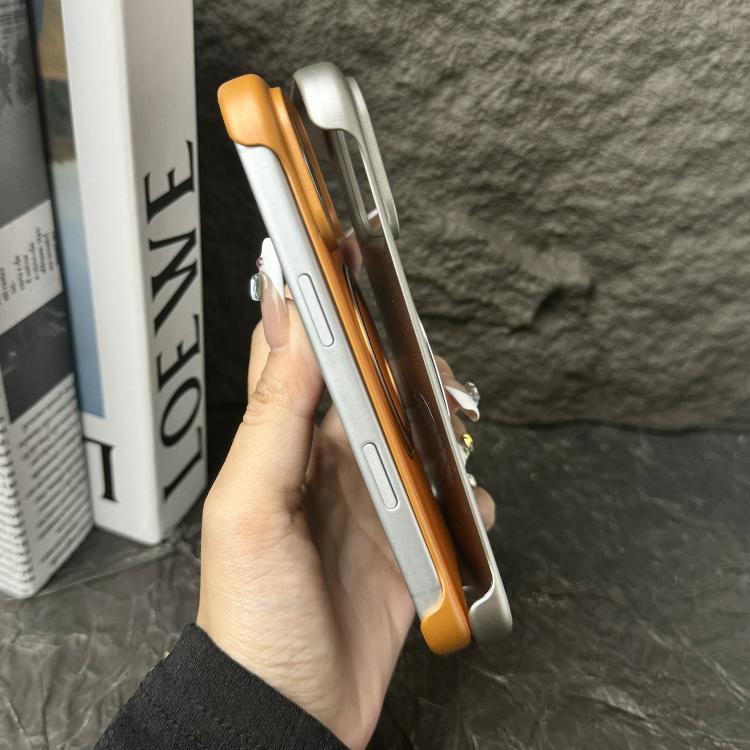 Frameless Leather-Skin PC MagSafe Holder Phone Case, For iPhone 17 Pro Max, For iPhone 17 Pro, For iPhone 17, For iPhone Air, For iPhone 16 Pro Max, For iPhone 16 Pro