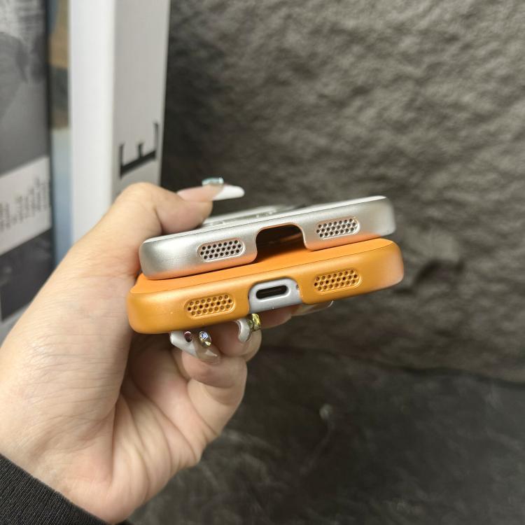 Frameless Leather-Skin PC MagSafe Holder Phone Case, For iPhone 16 Plus, For iPhone 16, For iPhone 15 Pro Max, For iPhone 15 Pro, For iPhone 15 Plus, For iPhone 15