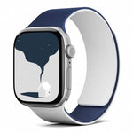 Zweifarbiges, magnetisches Silikonarmband mit Litschi-Textur, passend für Apple Watch 46 mm / 49 mm / 45 mm / 44 mm und 42 mm / 41 mm / 40 mm / 38 mm