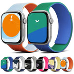Zweifarbiges, magnetisches Silikonarmband mit Litschi-Textur, passend für Apple Watch 46 mm / 49 mm / 45 mm / 44 mm und 42 mm / 41 mm / 40 mm / 38 mm