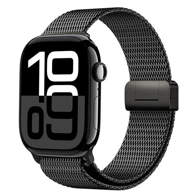 Milanaise-Armband mit Magnetverschluss, komplett aus Titan, für Apple Watch 46 mm / 49 mm / 45 mm / 44 mm