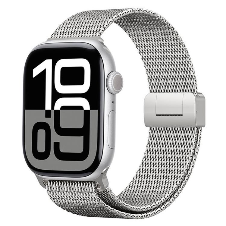 Milanaise-Armband mit Magnetverschluss, komplett aus Titan, für Apple Watch 46 mm / 49 mm / 45 mm / 44 mm