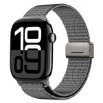 Milanaise-Armband mit Magnetverschluss, komplett aus Titan, für Apple Watch 46 mm / 49 mm / 45 mm / 44 mm