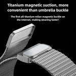 Milanaise-Armband mit Magnetverschluss, komplett aus Titan, für Apple Watch 46 mm / 49 mm / 45 mm / 44 mm