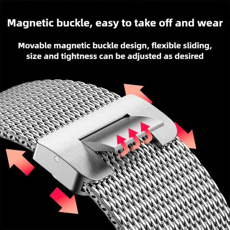Milanaise-Armband mit Magnetverschluss, komplett aus Titan, für Apple Watch 46 mm / 49 mm / 45 mm / 44 mm