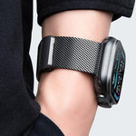Milanaise-Armband mit Magnetverschluss, komplett aus Titan, für Apple Watch 46 mm / 49 mm / 45 mm / 44 mm