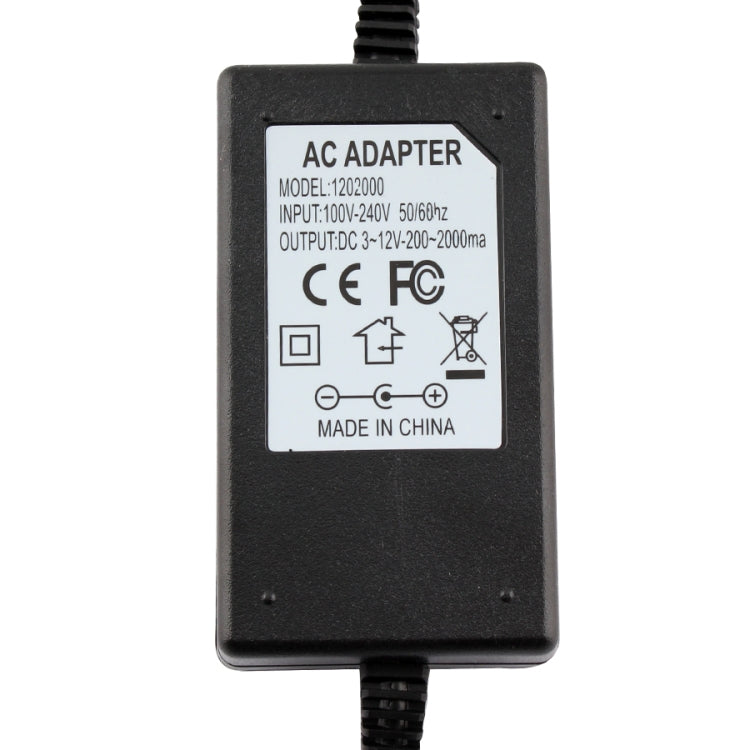 12V Adjustable Power Supply Adapter AC DC 3V - 12V 2A 24W Universal Charger Voltage Regulator Driver, US Plug, EU Plug