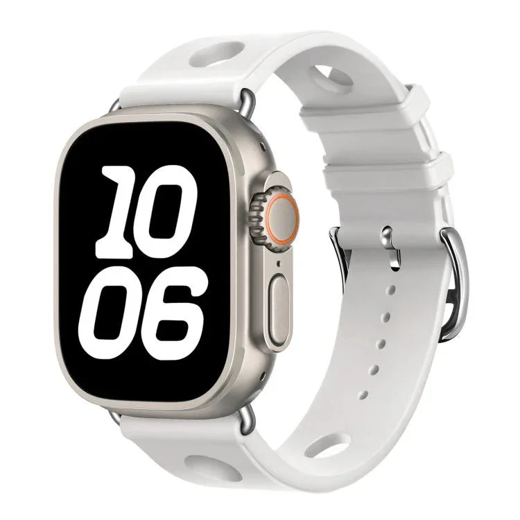 Silikonarmband mit Leiterschnalle, passend für Apple Watch 46 mm / 49 mm / 45 mm / 44 mm und 42 mm / 41 mm / 40 mm / 38 mm