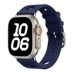 Silikonarmband mit Leiterschnalle, passend für Apple Watch 46 mm / 49 mm / 45 mm / 44 mm und 42 mm / 41 mm / 40 mm / 38 mm